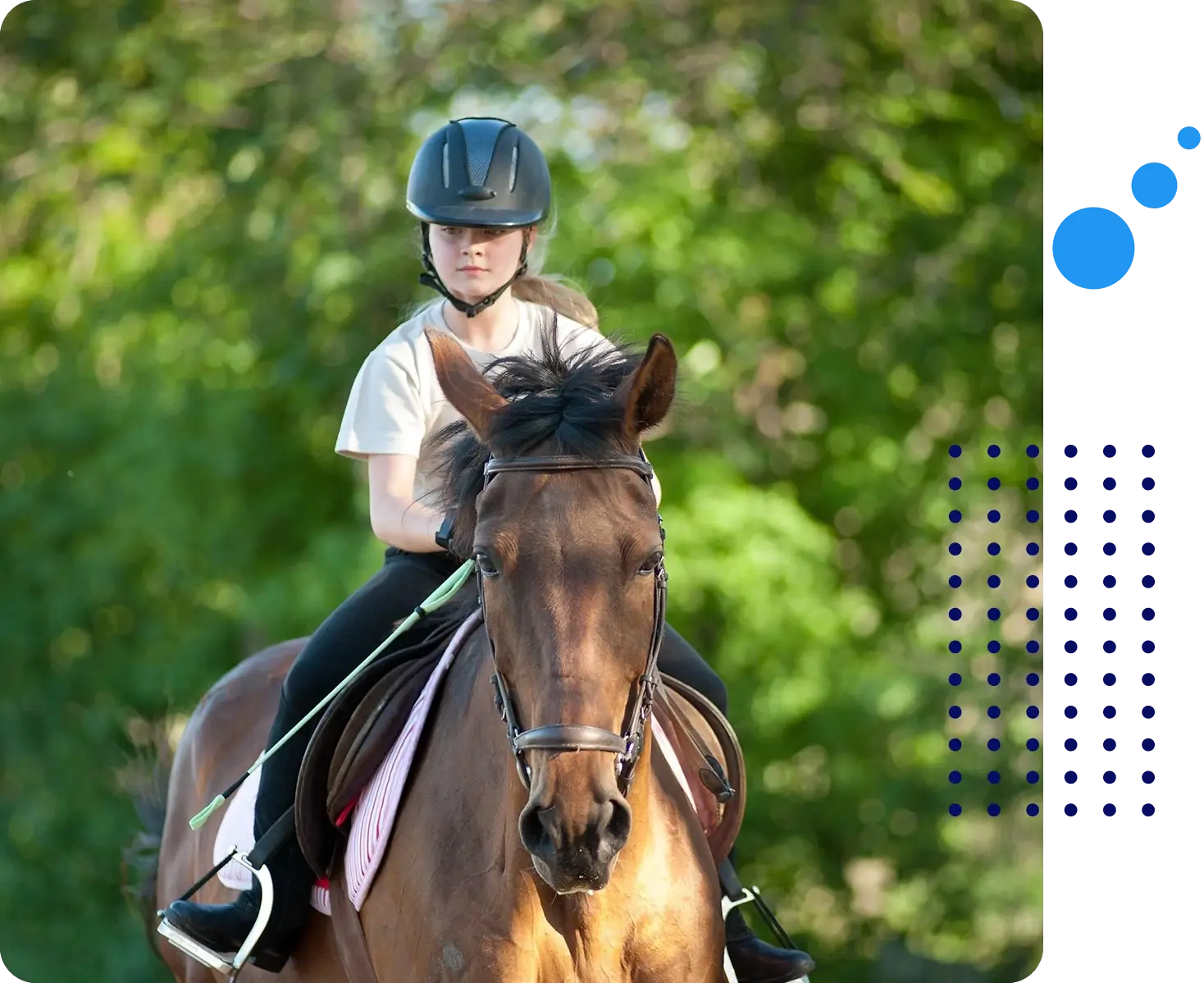 A person riding on the back of a horse.